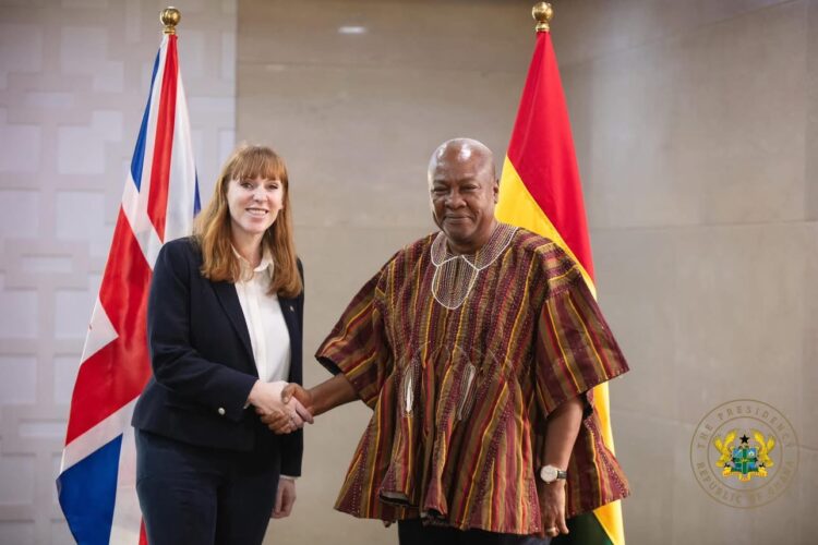 John Mahama Welcomes UK Deputy PM Angela Rayner for High-Level Discussions