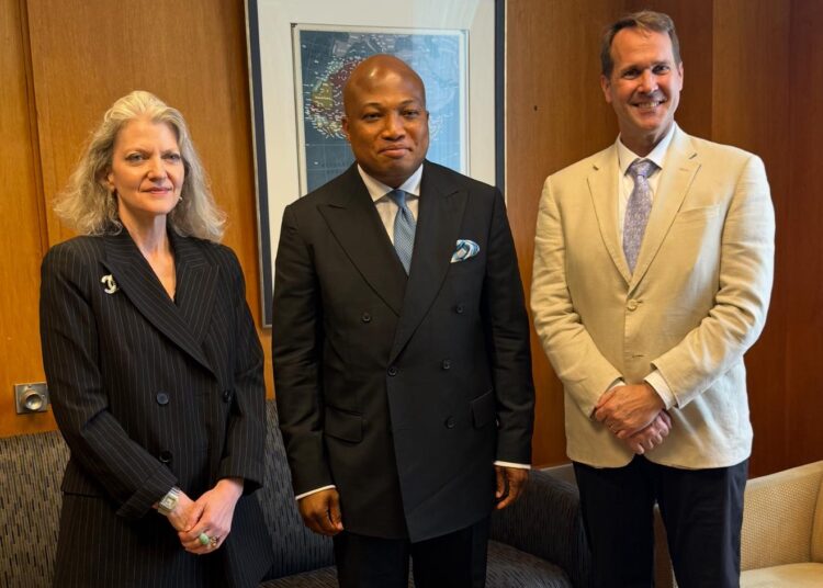  The Minister of Foreign Affairs, Samuel Okudzeto Ablakwa has been hosted at the US State Department earlier on Monday June 30 by Under Secretary for Political Affairs, Allison M. Hooker and Ambassador Troy Damian Fitrell of the Bureau for African Affairs.