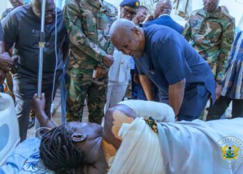 President John Dramani Mahama Visits Survivors of Burkina Faso Terror Attack at 37 Military Hospital