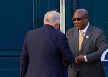 President Mahama Meets French Senate President Gerard Larcher Ahead of Elysee Palace Talks