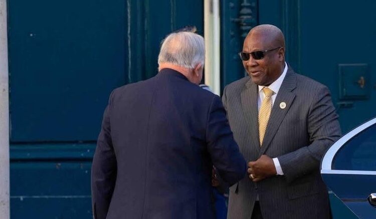 President Mahama Meets French Senate President Gerard Larcher Ahead of Elysee Palace Talks